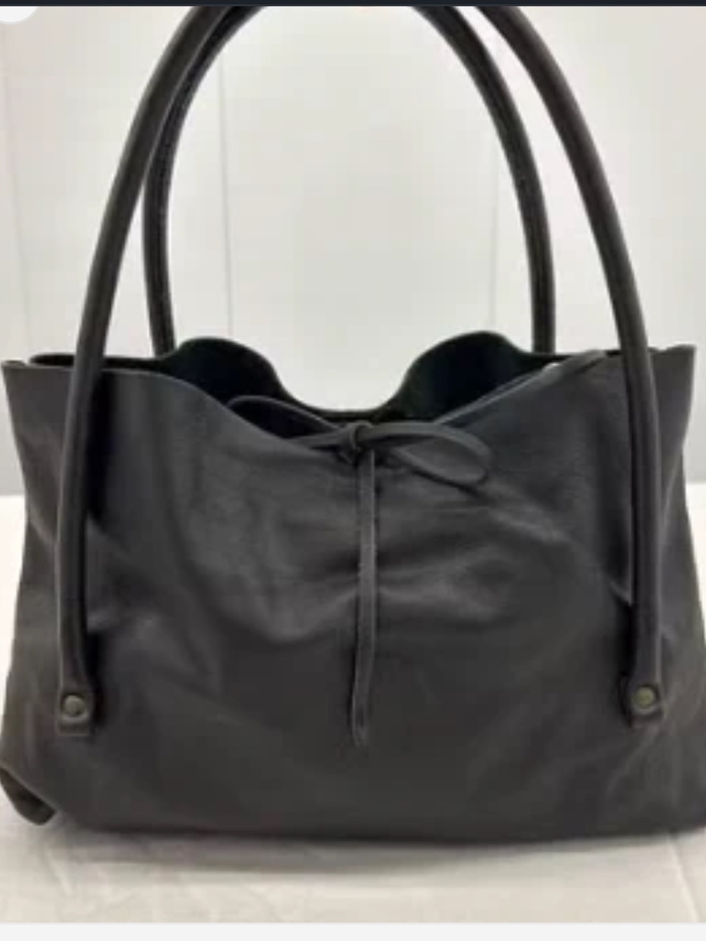 Miu Miu Black Leather Shoulder Bag with Bow Tie Detail